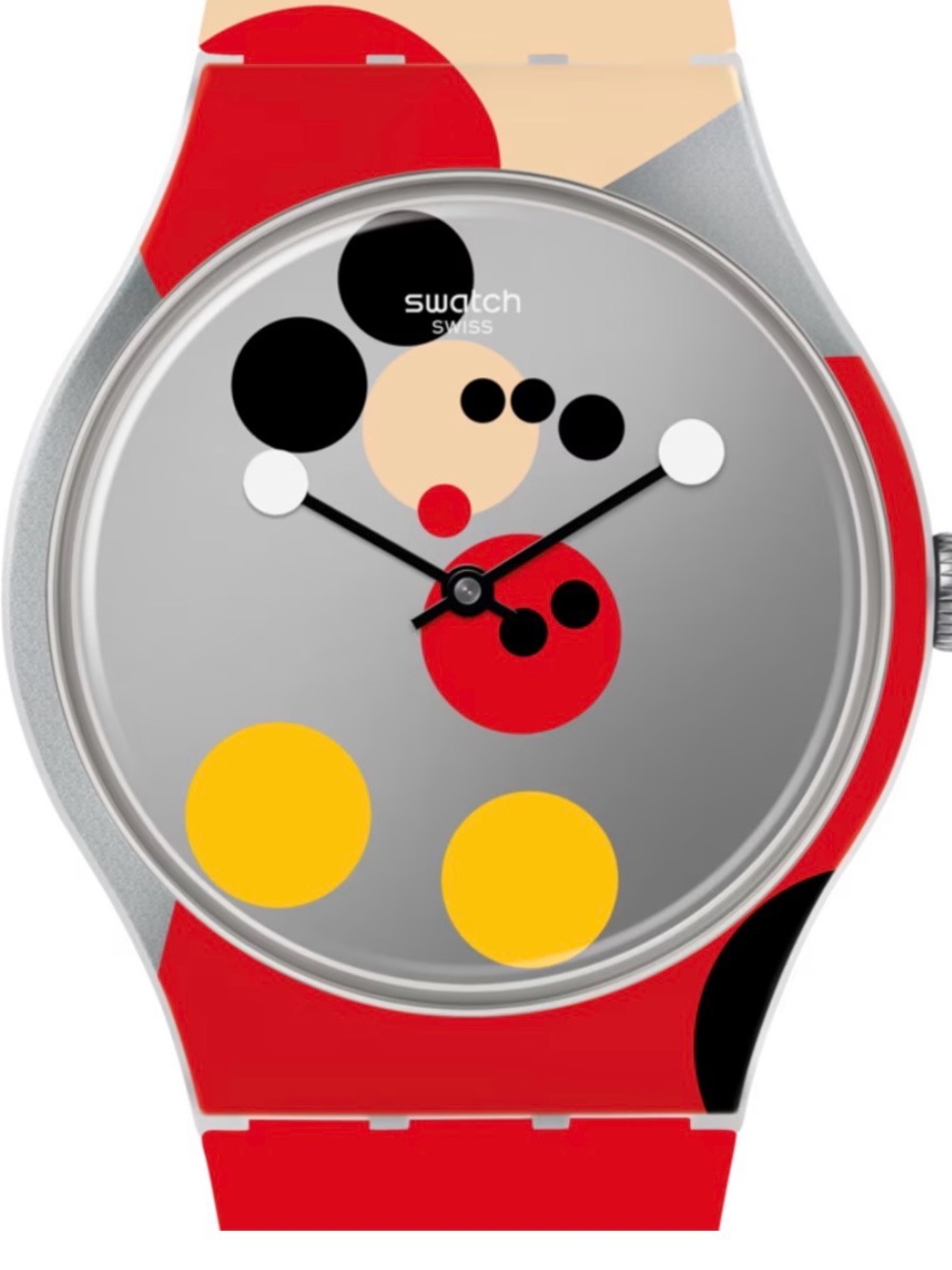 Swatch x Damien Hirst Red Graphic Dial Silicone Strap Watch limited Edition